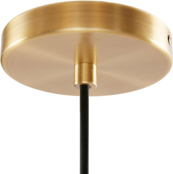 Hampton Hill Auburn Pendant Lighting for Dining Room, Industrial Kitchen Lights, Hand-Blown Glass Bell Shaped Pendant Light for Kitchen Island, Foyer, Bedroom, 9" Dia x 95.5" H, Gold/Clear - Image 8