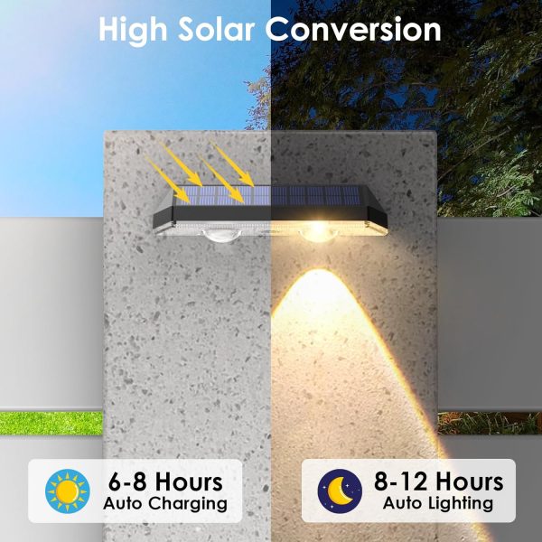 Solar Fence Lights Outdoor - 2700/4000/6000K 3 Mode, IP65 Waterproof Fence Solar Lights Outdoor, Fence Light Solar Powered for Outside, Backyard/Railing/Step/Patio/Stair Railings and Wall (8 pack) - Image 5