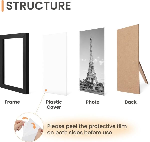 10 Pack Picture Frames Collage Wall Decor for Mounting or Tabletop Display, Photo Gallery Frame Set for Family, Multi Sizes Including 8x10, 5x7, 4x6, Black - Image 7